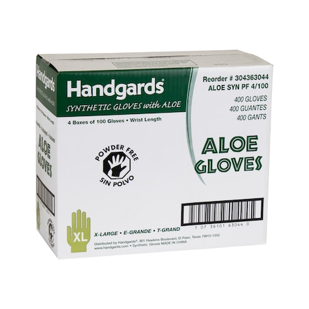Handgards Handgards Aloe Powder Free Extra Large Synthetic Gloves, PK400 304363044